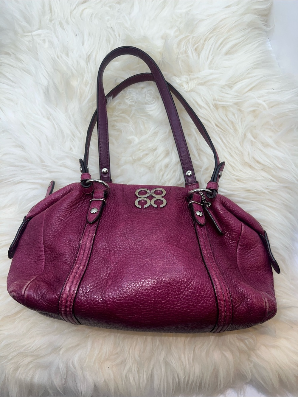Coach Julia Plum Leather Shoulder Bag - 44074